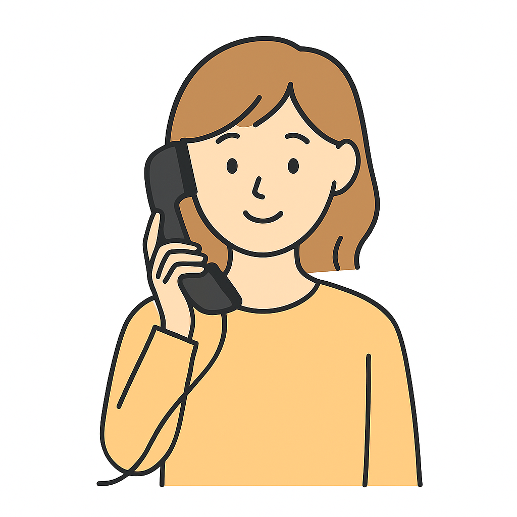 電話対応中の女性